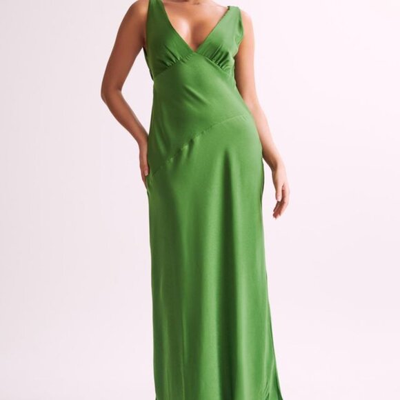 Green Meshki Cowl Back Dress - Picture 3 of 11